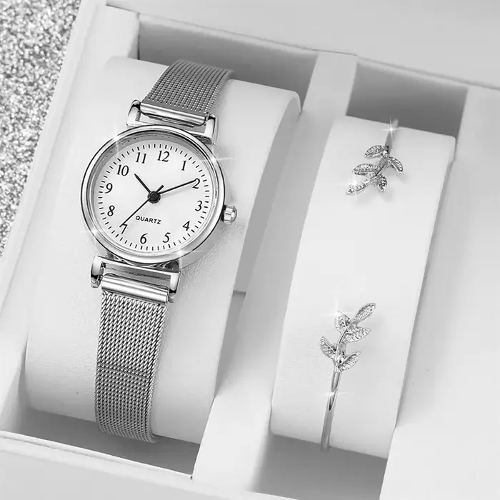 Femmes Montre de mode Bracelet décontracté montres ensemble dames Simple cadran Quartz