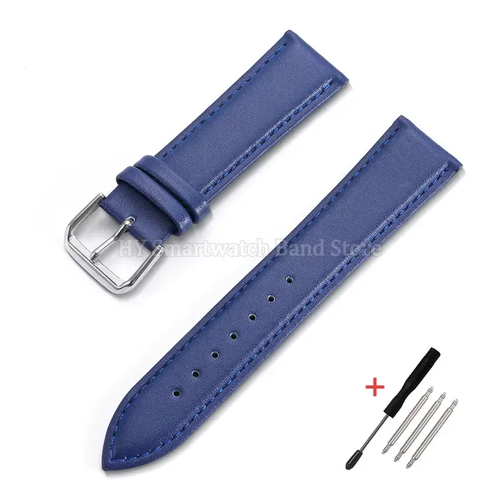 Bracelet de montre en cuir de veau 12mm 14mm 16mm 18mm 20mm 22mm pour montre connectée, bracelet uni