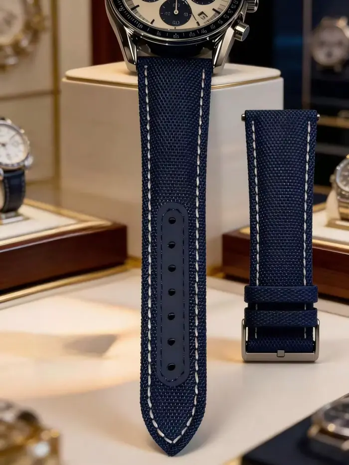 Montre de sport de luxe OMAYS édition 50e anniversaire bracelet nylon bleu quartz chronographe homme résistance à l'eau occasions spéciales