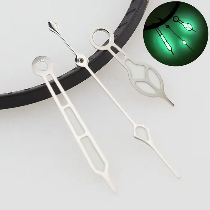 Aiguilles de montre Silver Alpinist NH35 vertes C3 luminescentes pour Seiko Mod Prospex SPB Style – 