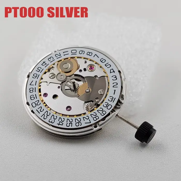 Super 25 Jewels PT5000 Mouvement Mécanique Haute Précision Version Blanche 3H Mécanisme Automatique
