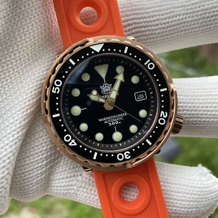 Montre de plongée Steeldive SD1975S en bronze CUSN8 avec lunette céramique pour homme résistante à l'eau 300M