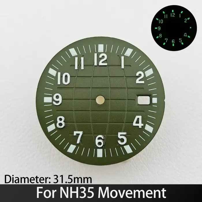 NH 35 31.5mm cadrans montre pour hommes adapté aux montres de mouvement de la série NH35 fonction lumineuse nouveaux