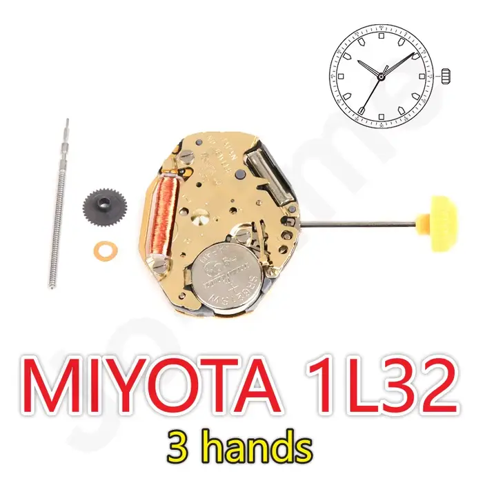 Mouvement 1L32 japon mis5 1L32, mouvement Quartaz, 3 aiguilles, mouvement mince, mouvement de montre