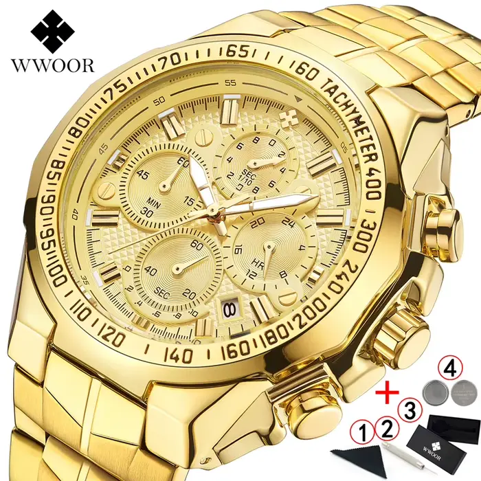 Montre Homme WWOOR 2026 – Montre-Bracelet de Luxe de Marque Supérieure pour Hommes