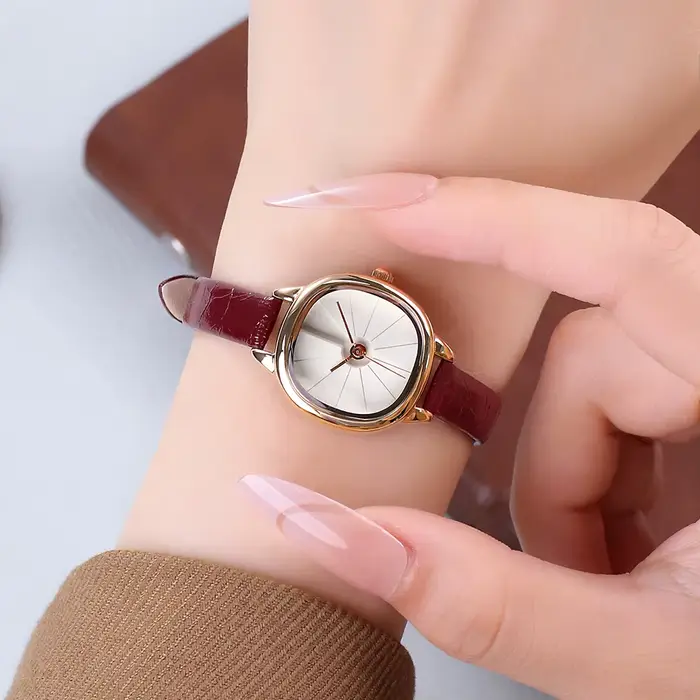 GEDI montre Vintage femme mode bracelet en cuir microfibre montres à Quartz étanche tempérament élégant Niche femmes cadeaux