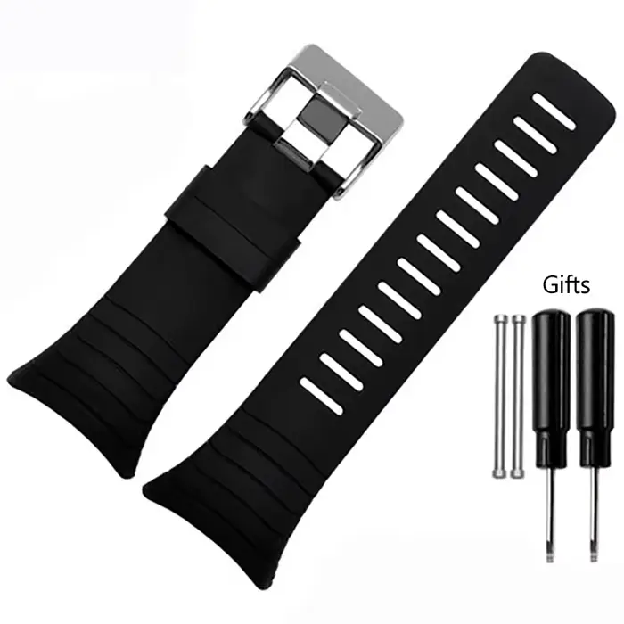 Pour SUUNTO CORE série Bracelet de montre Bracelet en caoutchouc noir Bracelet en Silicone de haute 
