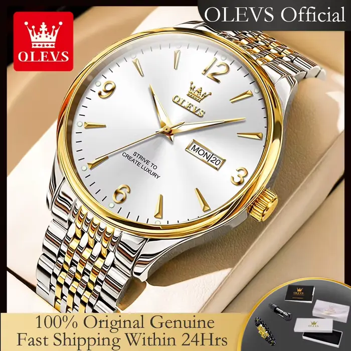 OLEVS 2928 montres pour hommes originales mode Simple Auto Date cadran numérique élégant homme montre-bracelet marque