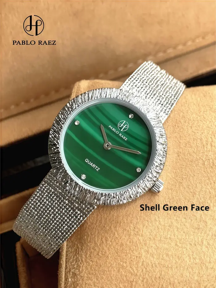 PABLO RAEZ Montre de Luxe de Marque Haut de Gamme, Étanche, Tendance, pour Femme, Bracelet en Maille