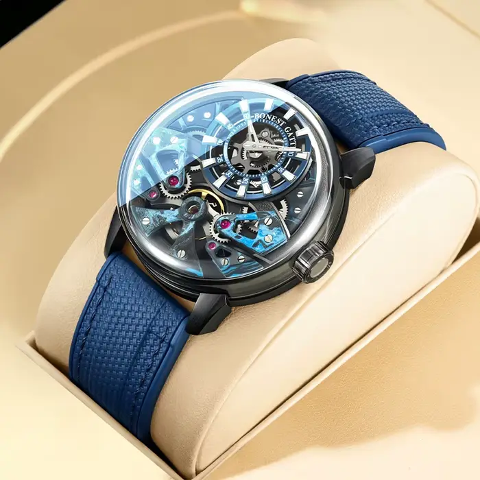 Montre mécanique automatique pour homme BONEST GATTI, cristal saphir, acier inoxydable 316, bracelet