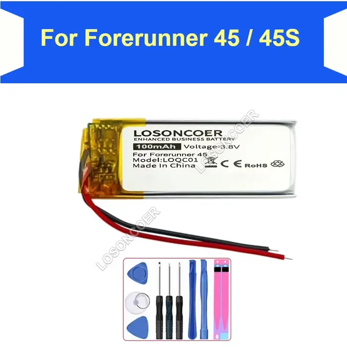 Batterie de montre de sport 361-00104-20 pour Garmin Forerunner 45 Plus 45S Forerunner45