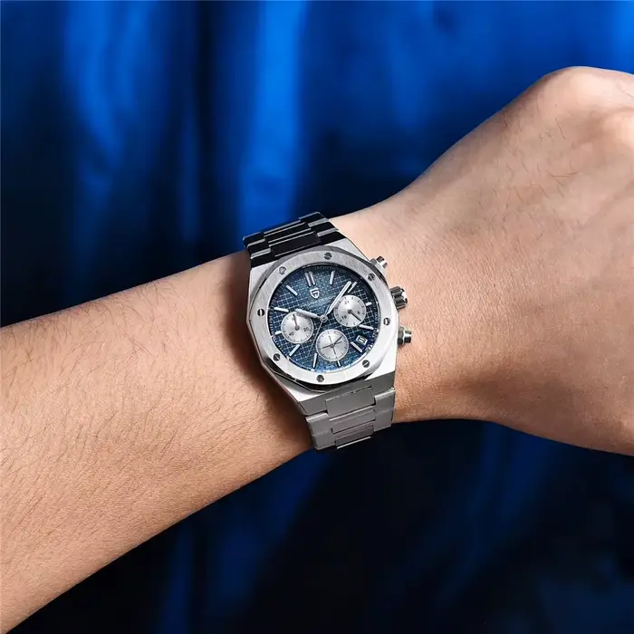 Montre Pagani Design PD1707 Quartz Luxe Homme Acier Inoxydable Bracelet Résistant à L'eau Occasions Spéciales