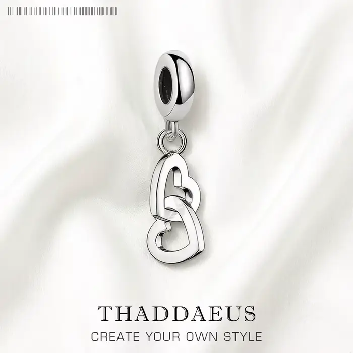 Pendentif deux cœurs entrelacés