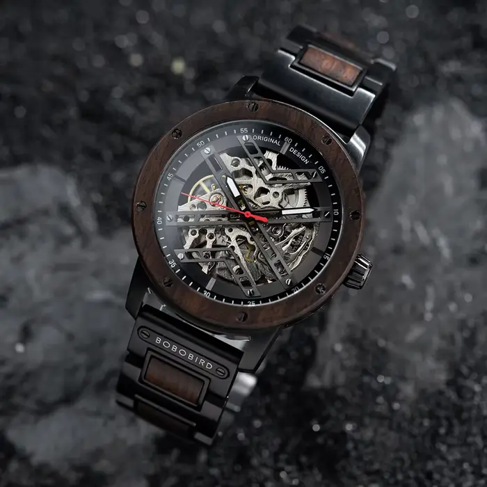 Montre BOBO BIRD en bois personnalisée pour homme, cadeau d'anniversaire, soirée et cérémonie de remise de diplôme