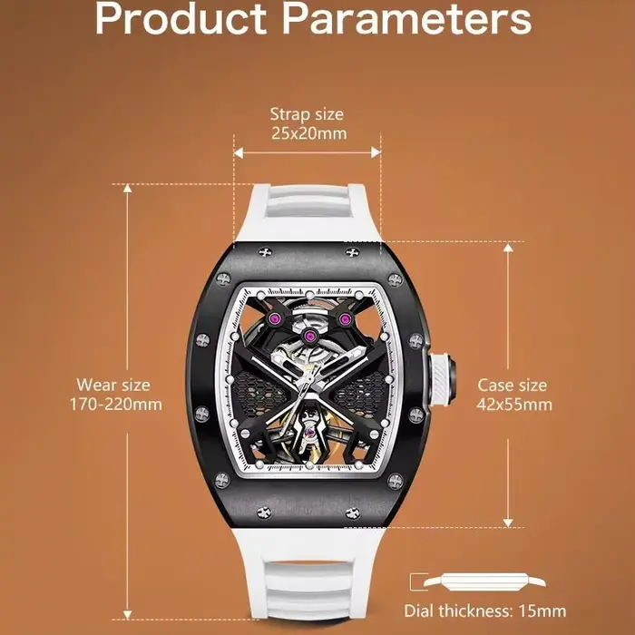 SAPPELEZ À LA DÉFIANCE : Montre-bracelet haut de gamme RMI White Label à mouvement automatique Modèle 5 – Cadeau de collection pour les passionnés de montres