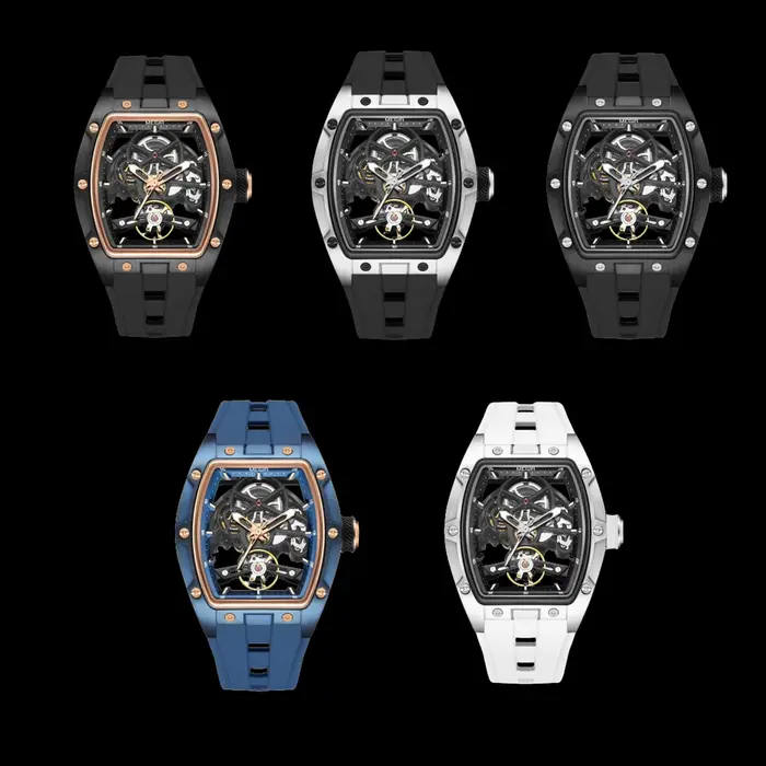 MEGIR marque de luxe montre de Sport pour hommes montres mécaniques en Silicone creux mouvement entièrement automatique montre-bracelet lumineuse horloge 2242