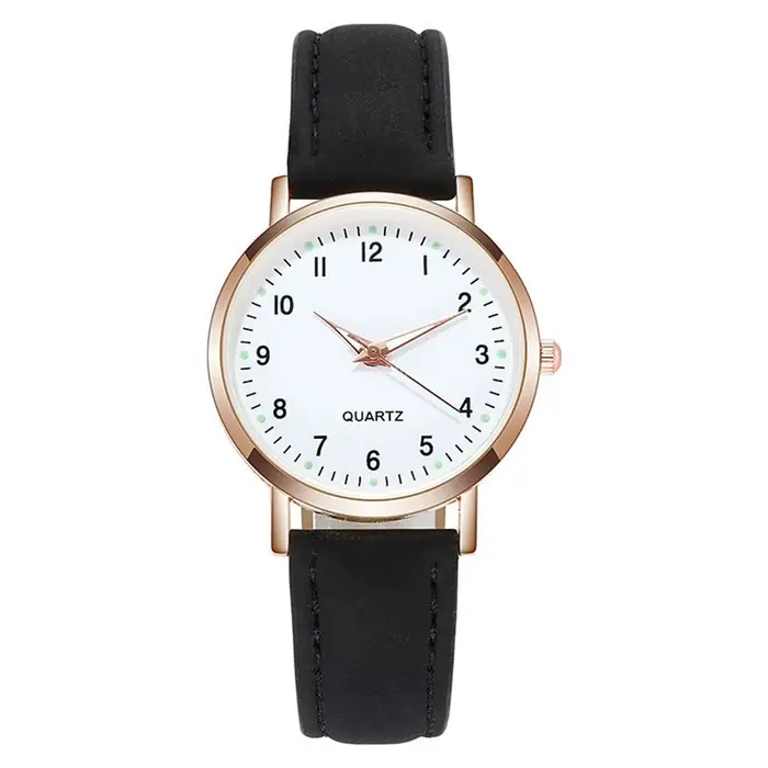 Montre à Quartz Vintage pour femmes et hommes, Design classique, bracelet en cuir givré, pointeur lu