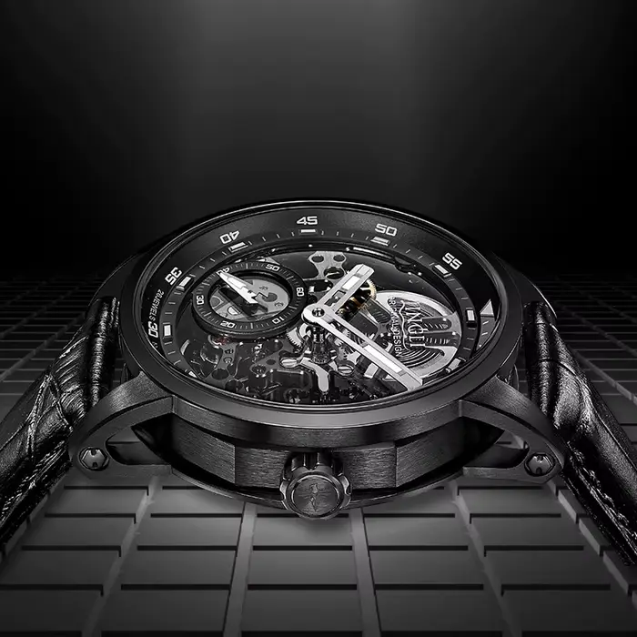 JINLERY montre pour hommes montres mécaniques automatiques squelette étanche montre-bracelet de luxe auto vent mâle