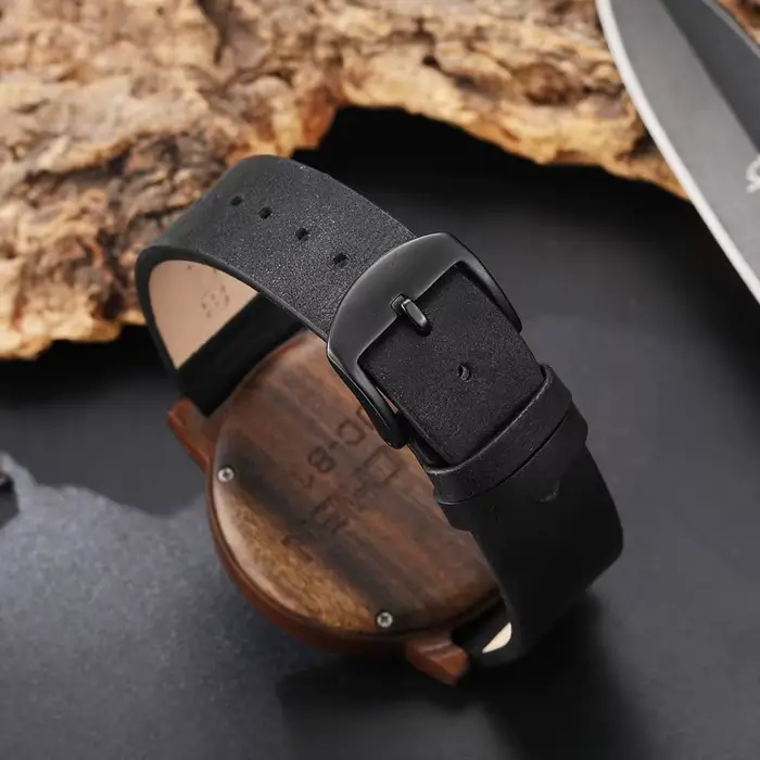 Montre militaire en bois et bambou pour homme