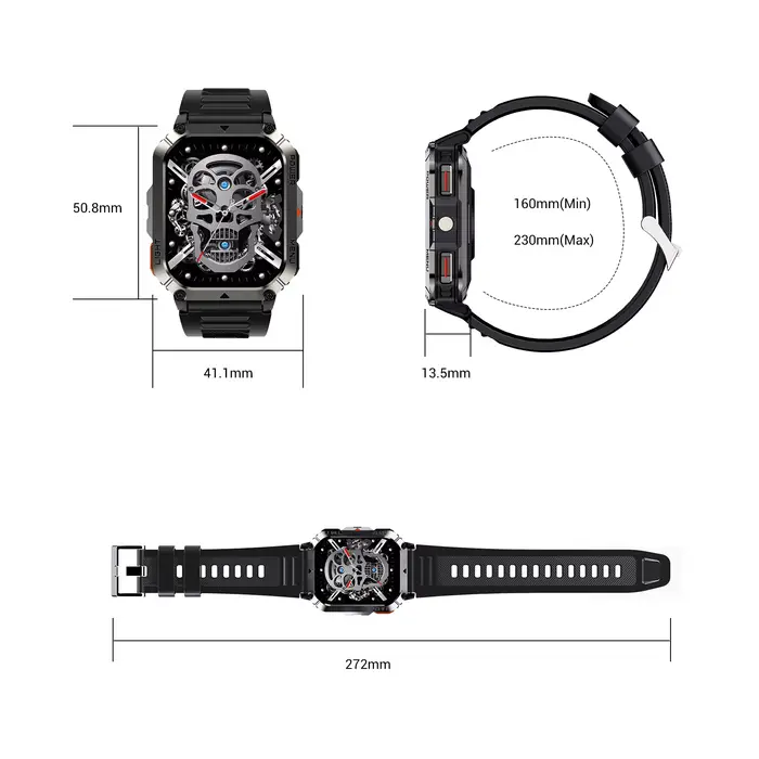 Blackview 2025 nouvelle montre intelligente extérieure 900mAh W70 Pro 2.01 ''TFT HD écran étanche hommes montres avec boussole d'éclairage de secours
