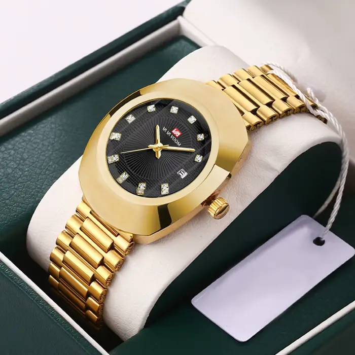 VA VA VOOM-Montre elliptique en acier inoxydable pour homme
