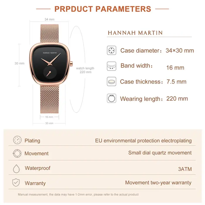 2025 nouvelles femmes montre-bracelet à Quartz 34mm baril de vin or Rose noir chronomètre à la mode Style minimaliste
