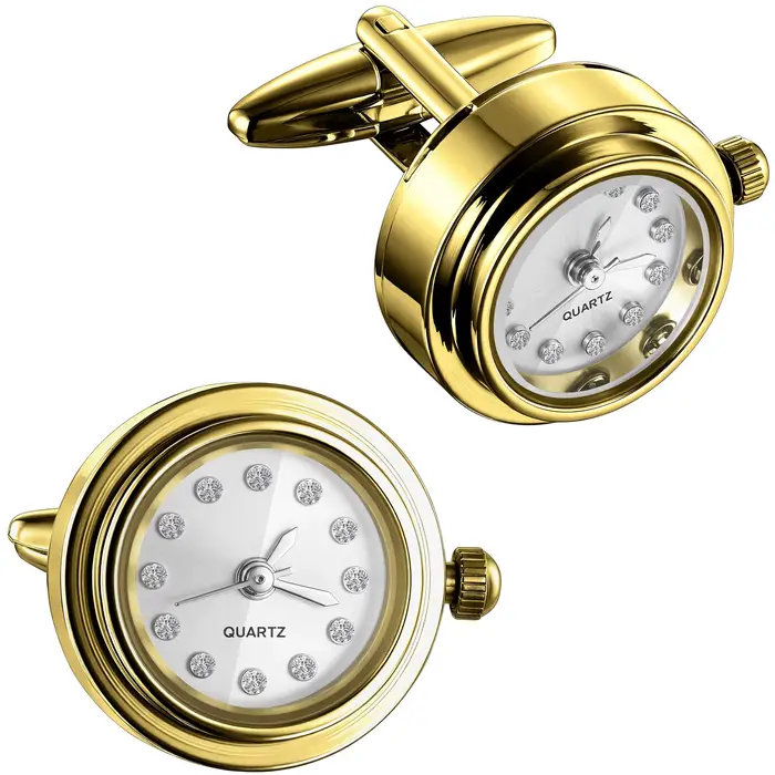 Hawson montre boutons de manchette hommes Lepton véritable horloge boutons de manchette montre bouto