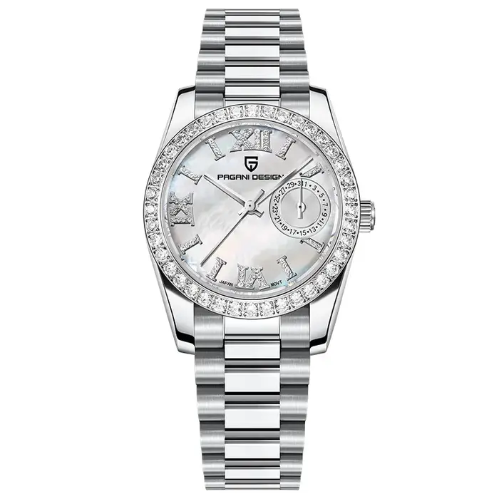 Montre-bracelet Pagani Design VH65 en acier inoxydable avec cristal de saphir pour femmes occasions spéciales résistante à l'eau antique