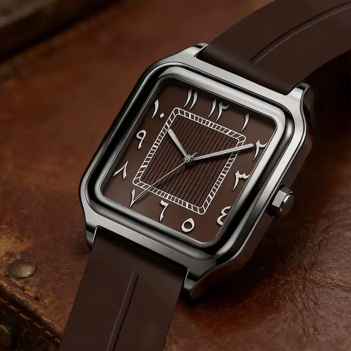 Montre à Quartz Carrée avec Chiffres Arabes Résistante à L'Eau pour Hommes Occasions Spéciales Décontractée Élégante Sport BUSINESS