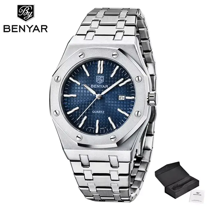 BENYAR-Montres à quartz étanches pour hommes, B Top Brand Fashion, Simple Night Glow, Date, 5156
