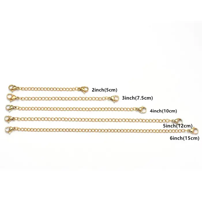 Extensions de chaîne en acier inoxydable 316L pour bracelets et colliers ajustables pour homme et femme occasions spéciales création de bijoux ajustement facile et durabilité