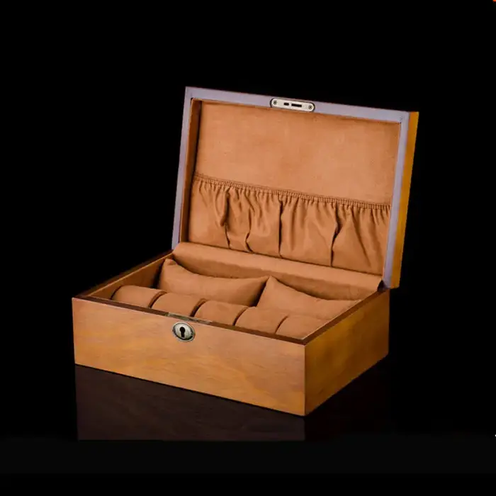 Boîte de rangement de montre en bois massif pour hommes