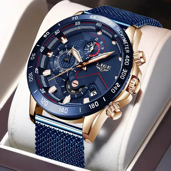 LIGE nouveau or Rose femmes montre haut de gamme