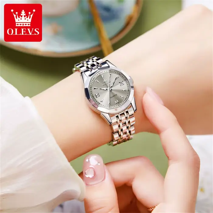 OLEVS 9998 femmes montre de luxe Original Quartz marque de mode étanche lumineux montre-bracelet calendrier fenêtre