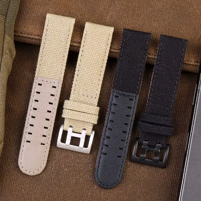 Bracelet de montre en toile pour Hamilton kaki/aviation/camp sports de plein air nylon +