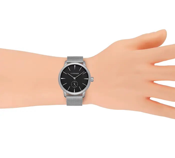 Montre mécanique T-Winner avec bracelet en acier inoxydable pour hommes élégants pour occasions spéciales et activités quotidiennes