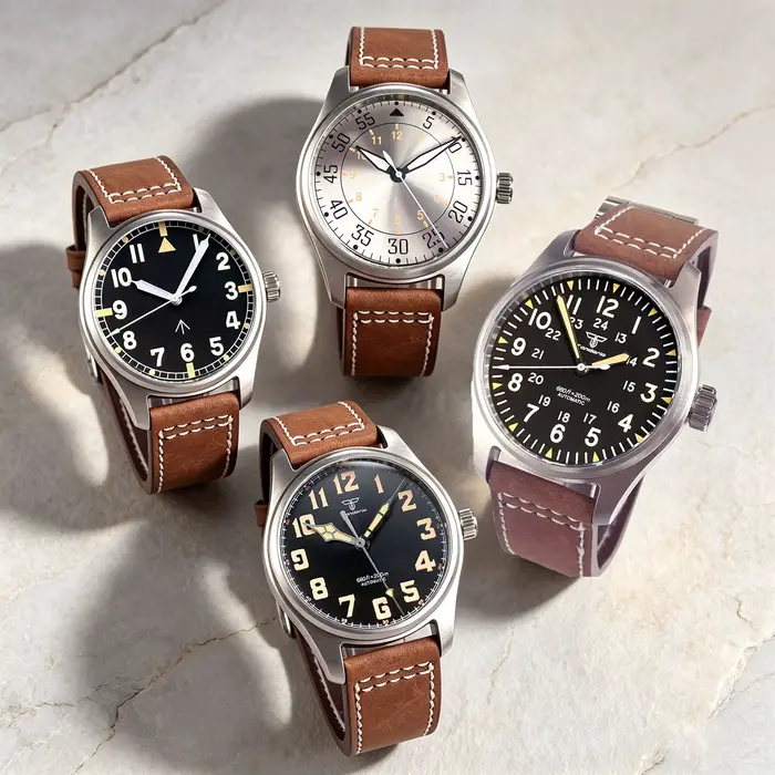 Montre pilote rétro automatique pour hommes, 39mm, Miyota8215 Asia 2824, 20 bars, étanche, mécanique, montres d'aviateur, cristal saphir