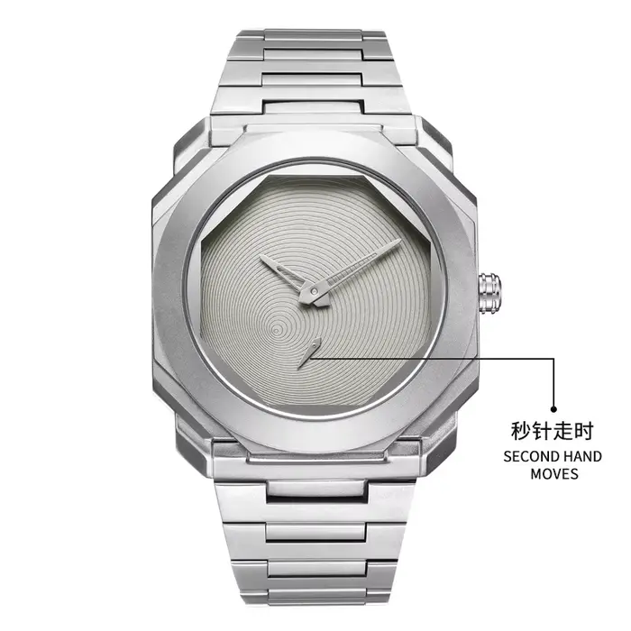 Nouvelles montres pour hommes de luxe en acier inoxydable cadran octogonal Unique étanche montres à 