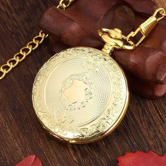 Montre à Quartz avec chaîne de poche pour hommes