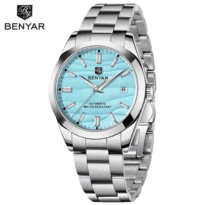 Montre mécanique BENYAR Top Sand Series 40 mm, très vendue, en acier inoxydable 316L, simple, étanch
