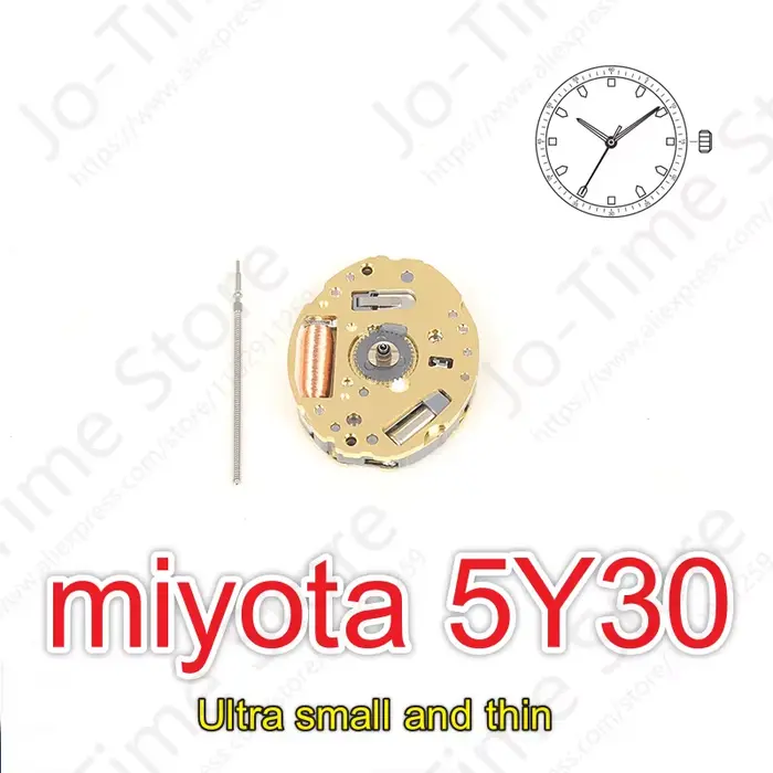 Mouvement à quartz japonais Miyota 5Y30 – Petit design sans calendrier à trois aiguilles