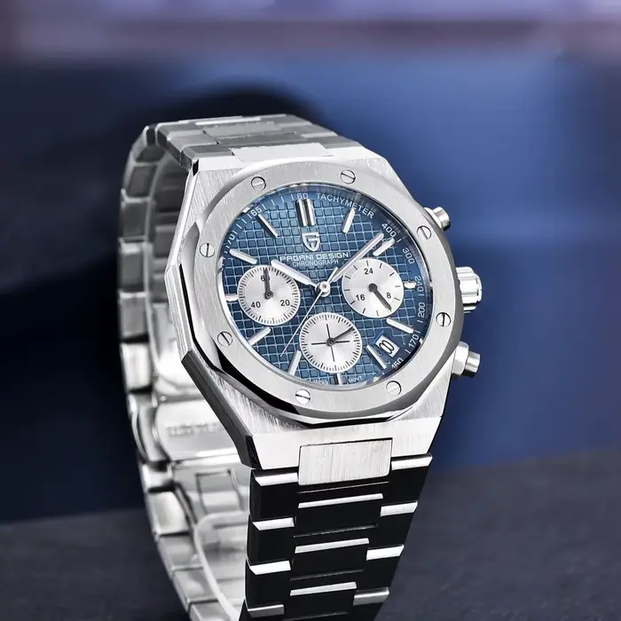 Montre-bracelet à quartz en acier inoxydable pour homme