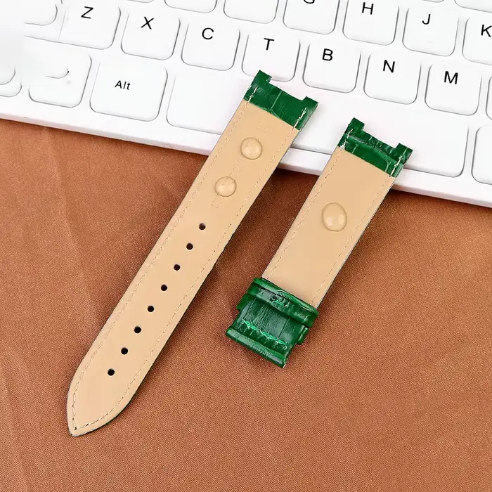 Bracelet de montre en cuir de cercle cranté pour hommes et femmes