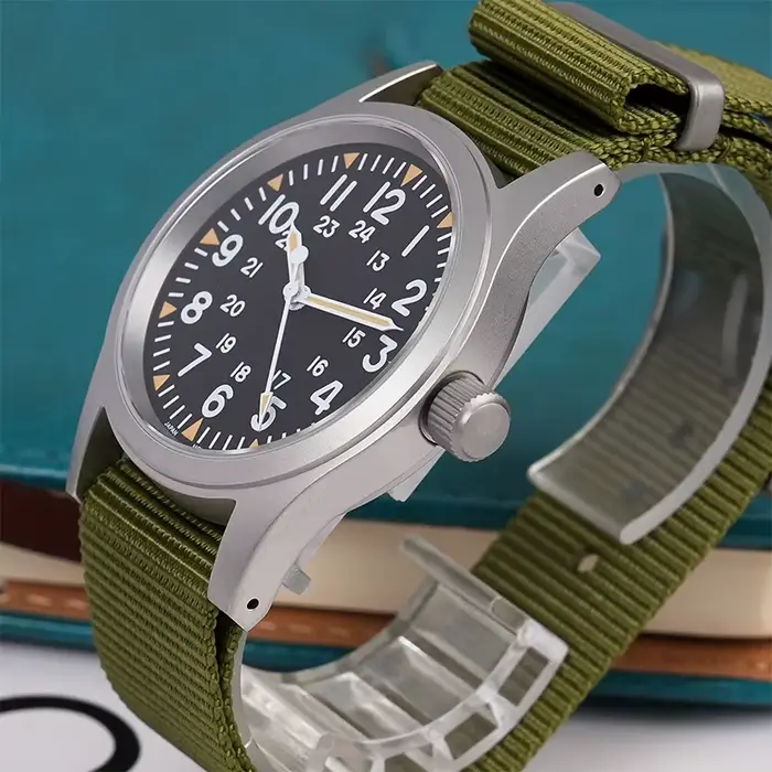 Militado Ml05 montre de terrain Vintage VH31 balayage deuxième mouvement à Quartz cristal saphir haute transparence revêtement AR lumineux 38Mm montres