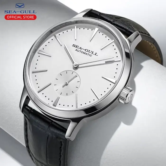 Seagull nouvelle montre d'affaires montres mécaniques pour hommes 50 m étanche en cuir Valentine mon