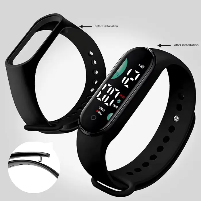 Montre de sport électronique LED montre-Bracelet numérique pour femmes mode décontracté Simple Silicone tactile étanche Bracelet horloge