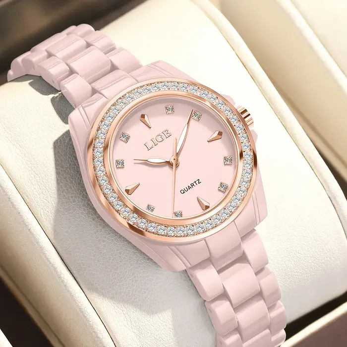 LIGE montre pour femme 2026 nouvelle céramique élégante