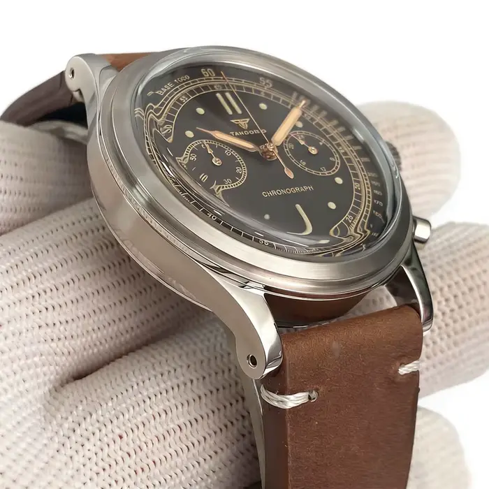 Tandorio – montre Vintage à Quartz noir pour hommes