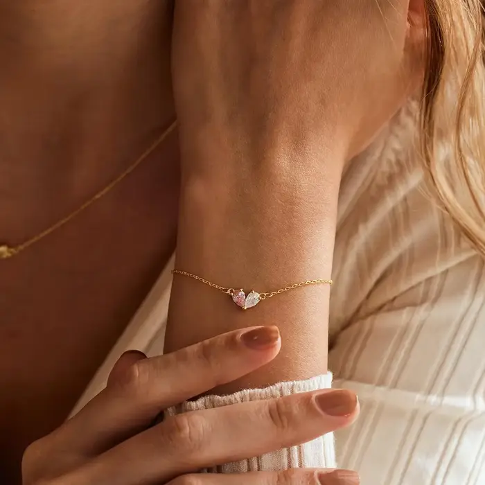 Bracelet personnalisé en forme de cœur pour femmes