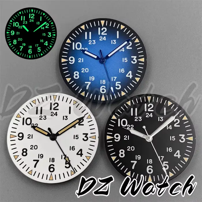 Cadran de montre DZ 29 mm avec index noir